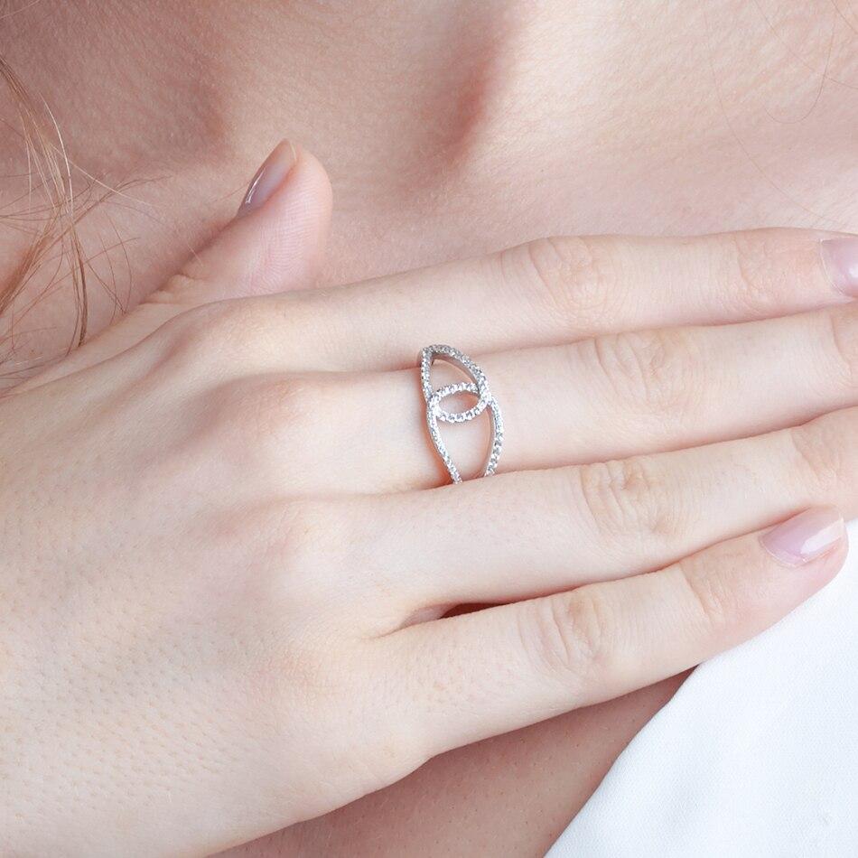 Кольца из стерлингового серебра 925 пробы для женщин с кубическим цирконием, простые, модные, новые линии, кольца для вечеринок, подарки, европейские ювелирные изделия