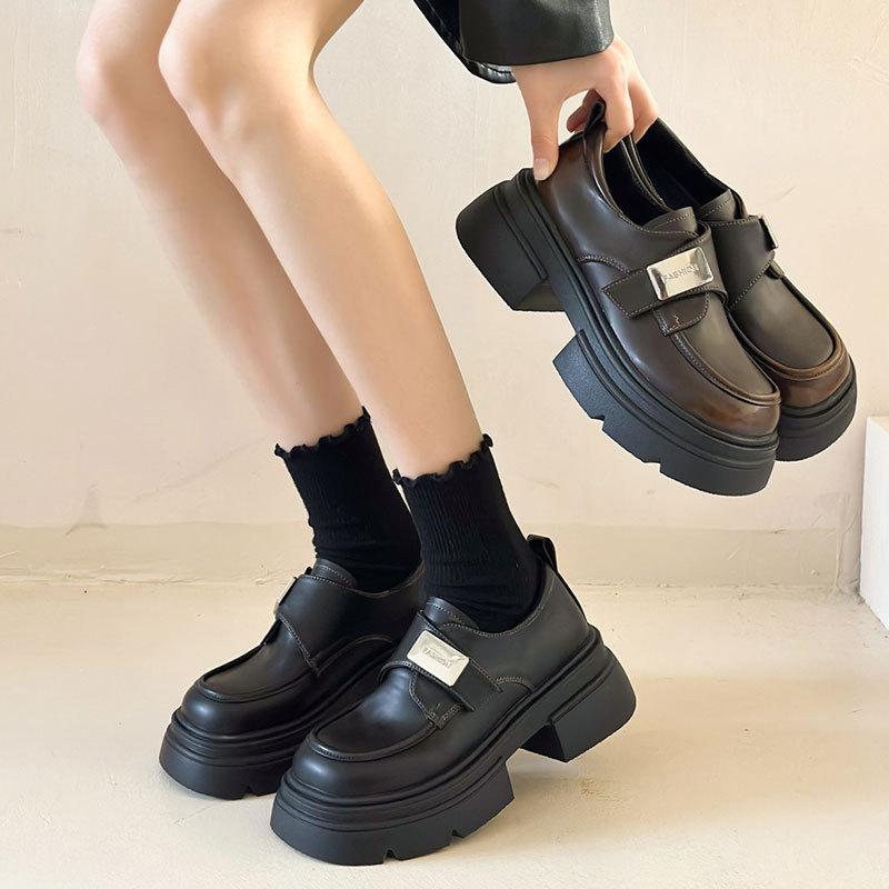 British Style Small Leather Shoes Women's 2025 New Autumn Versatile Thick Sole Height Increase with Skirt Versatile JK Loafer Single Shoes