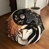 1pc Yin-Yang Wolves Blossoms Moon Umbrella with Plastic Handle,Suitable for All Seasons Home Travel Outdoor UmbrellaDD972