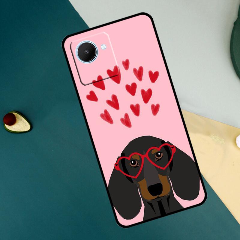 Cute Dachshund Dog For Realme 9 10 11 Pro Plus GT Neo 5 3 3T C11 C15 C25s C21Y C30 C31 C33 C35 C53 C55 Case