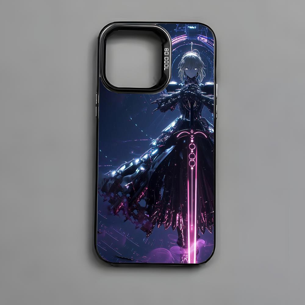 Чехол для телефона Fate Zero Stay Night S-Saber для iPhone 16 15 14 13 12 11 Pro Max Черный Матовый Разноцветный Лазерный Металлик Аврора