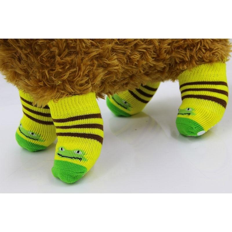 1 пара хлопковых зимних теплых носков, противоскользящие, красивой вязки для домашних собак