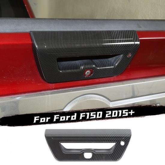 Tailgate Door Handle Bowl Decor Cover Trim For Ford F150 2015- Carbon Fiber