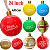 24 Inch PVC Inflatable Christmas Balls (No Light) Giant Xmas Balls Christmas Decorations for Indoor Outdoor Garden Holiday Yard