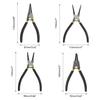 HFS (R) 4-Piece Snap Ring Pliers Set, Tools for Work and Repair, Total Length 180mm