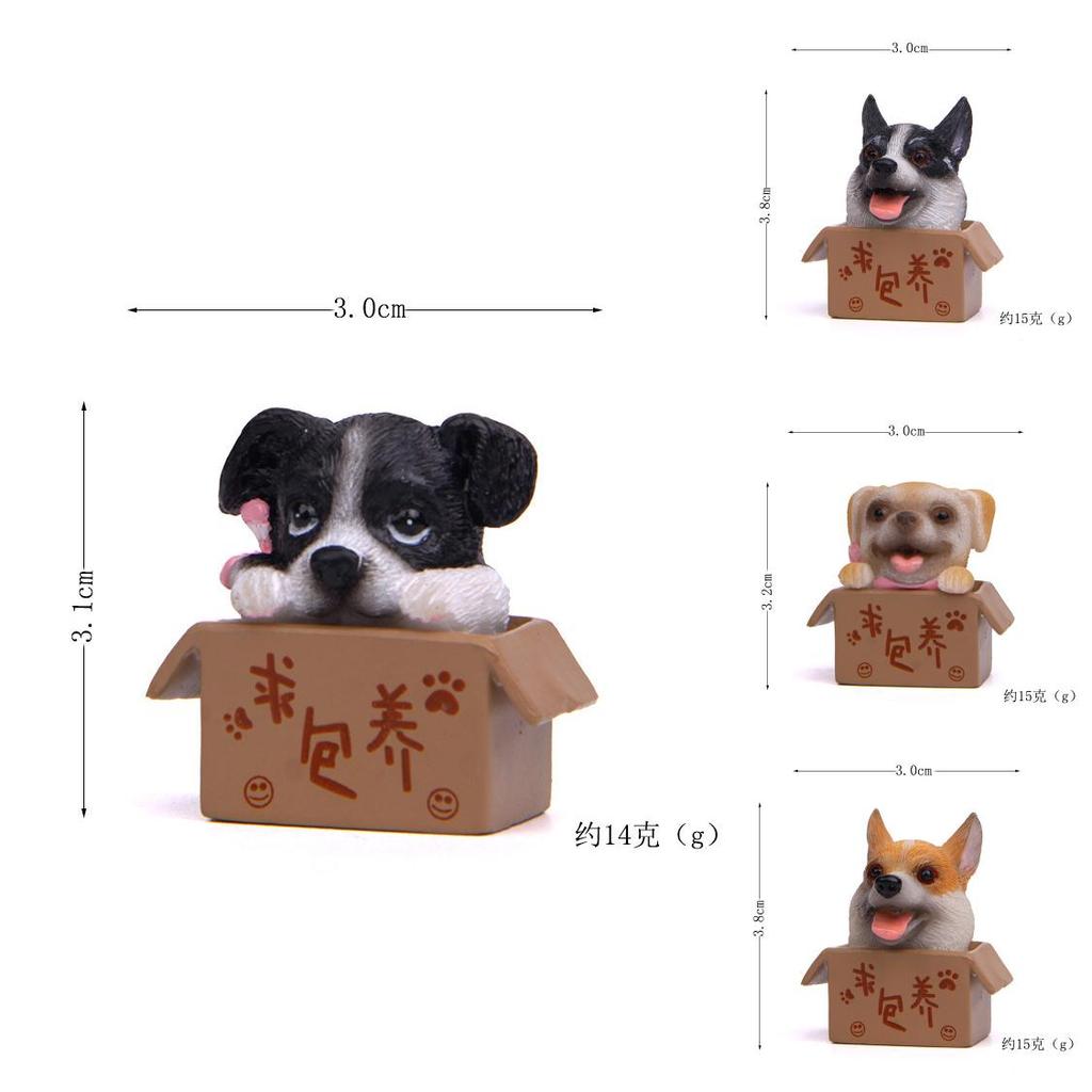 Cute Cartoon Box Corgi Husky Shepherd Dog Mini Model For Party Decorations And Gifts
