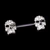 1 шт. сексуальные кольца для сосков в виде черепа, штанга, промышленный пирсинг хряща