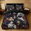 Death Note Pattern Bedding Quilt Set Quilt Cover Pillowcase Home Birthday Gift(1 * duvet cover + 2 * pillowcase, without core)