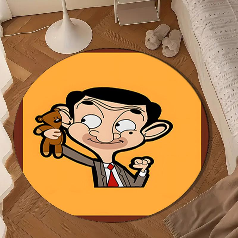 Mr. Bean Adventure Round Rug for Livingroom,Bedroom, Palyroom, Chair Rug, Area rug, Circle Carpet, Large Size Fan Christmas gift