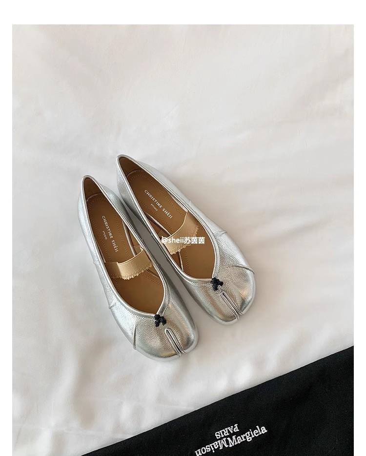 Найди второй волосок! Модная универсальная новая обувь Мэри Джейн с раздвоенным носком из овчины на плоской подошве, женские полушлепанцы на лето