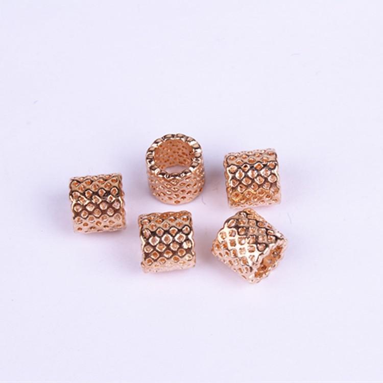 5pcs/bag Silver Metal Hair Rings Braid Dreadlocks Bead Hair Cuffs Dread Tube Charm Dreadlock for DIY Hair Accessaries