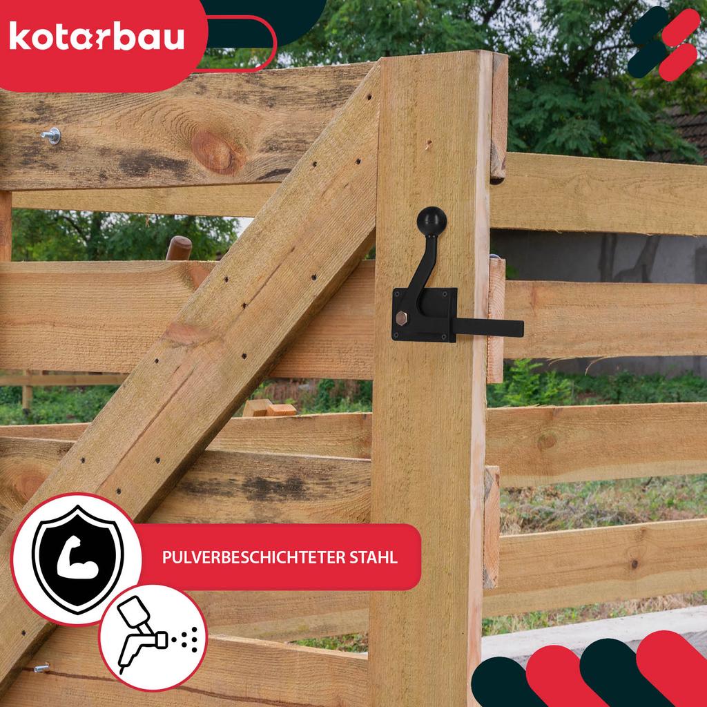 Gate Latch Closure Door Gate Lock Black 150 MM