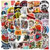 50 Rock Series Retro Reverb Stickers, Hip Hop Rock Graffiti Stickers, Guitar Skateboard Motorcycle