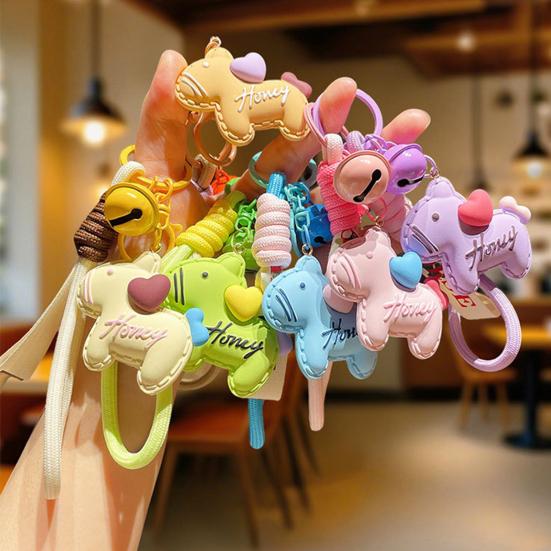 Resin Keychain Horse Design Lightweight Portable Key Chain with Lanyard Minimalist Style Key Holder