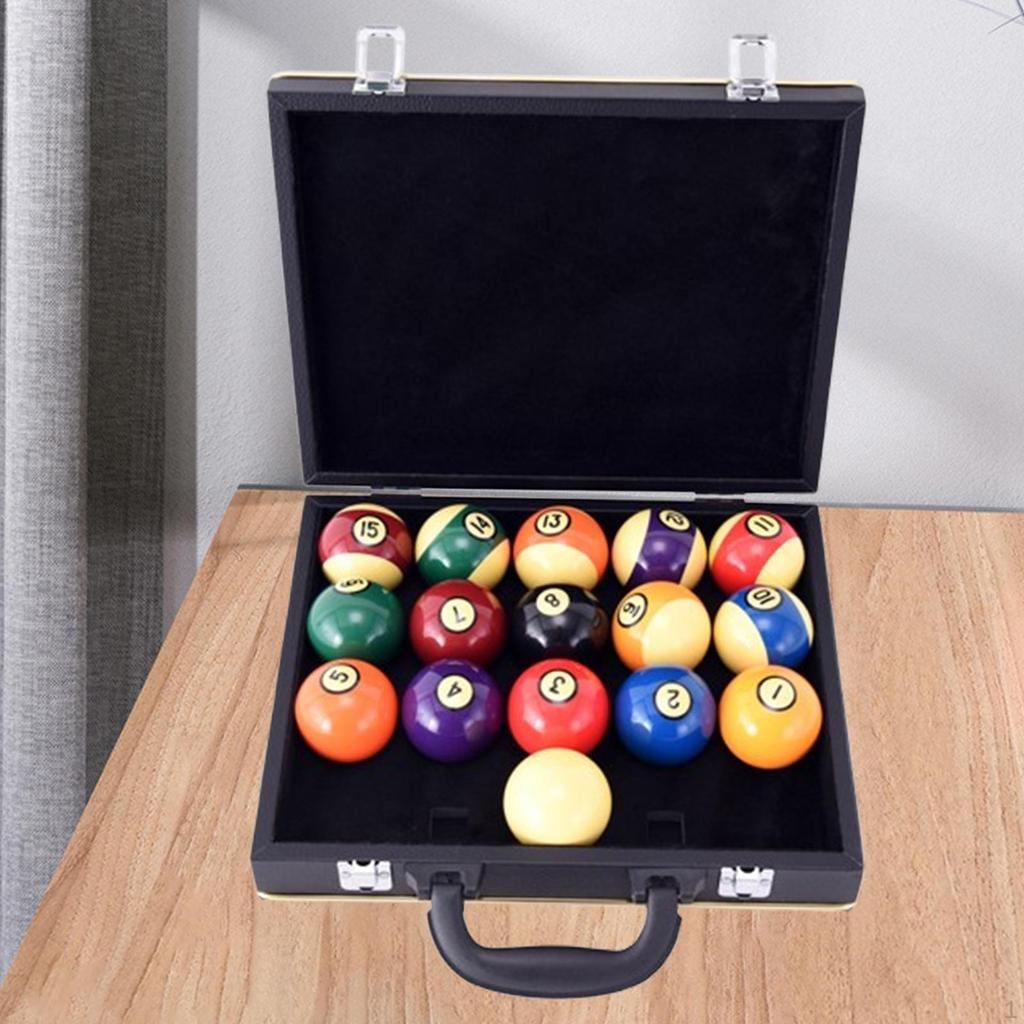 Pool Ball Case Billiard Balls Storage Box Snooker Suitcase with Handle for Storing 16