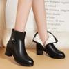 2023 New Fashion Soft Leather Women Ankle Boots High Heels Zipper Shoes Warm Wool Winter Boots for Women Plus Size 35-41