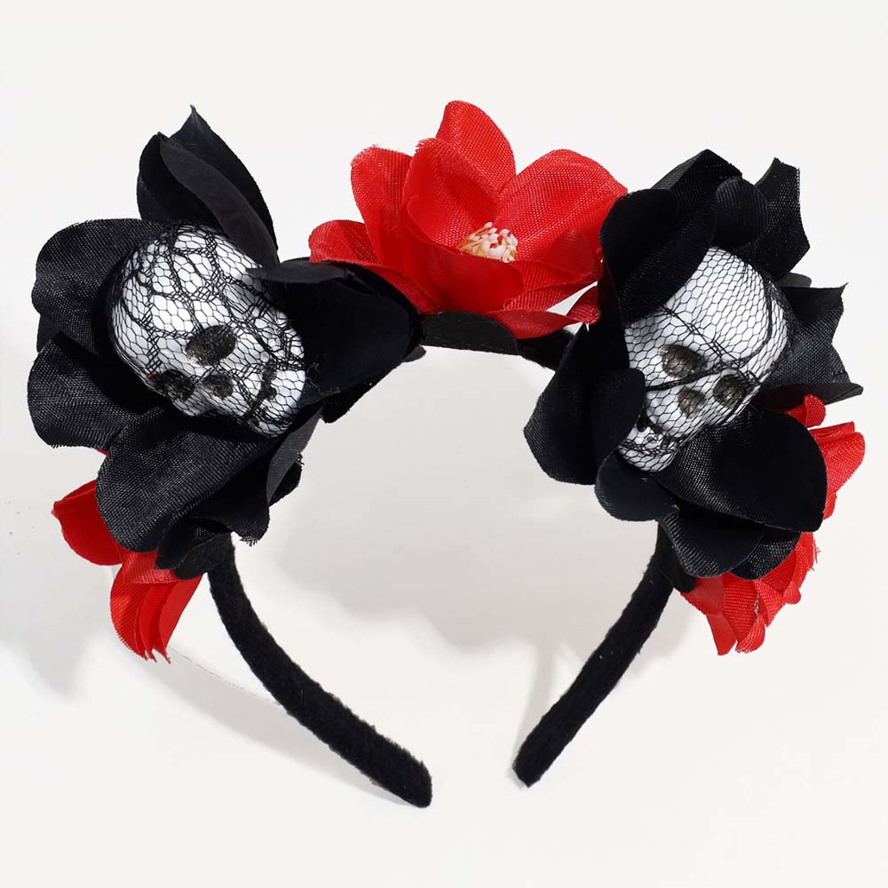 Rose Flower Crown Halloween Skull Hair Hoop Halloween Flower Hairbands Kids/Children