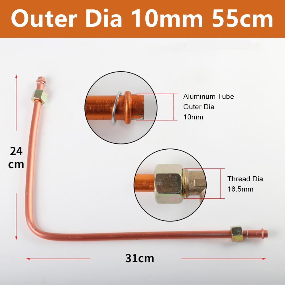 1 шт. 10*450 мм 10*550 мм Выпускная трубка для воздушного компрессора Шестигранная гайка G3/8" Алюминиевая соединительная трубка Шланг воздушной линии