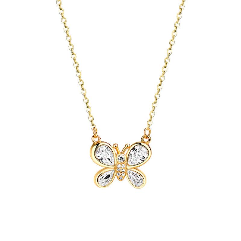 Милое женское ожерелье в виде бабочки, универсальный стиль феи, простая цепочка для воротника, современный дизайн, ощущение нового темперамента