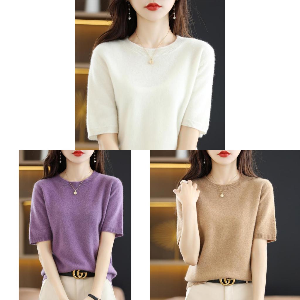 Womens Short Sleeve T Shirt With Polyester Blend Fabric For Casual Wear
