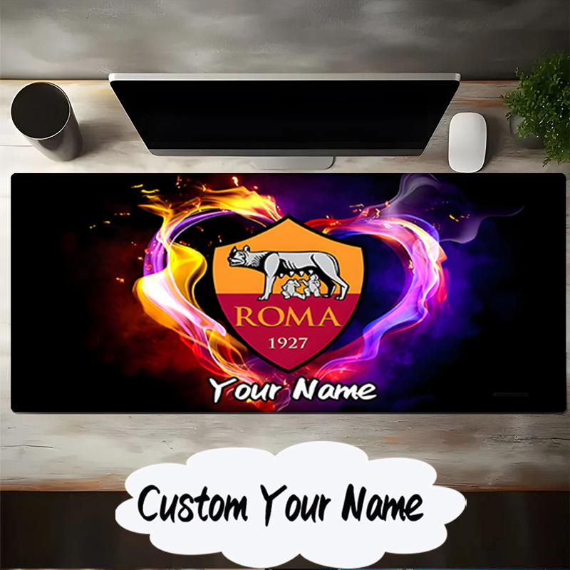 Custom Name Mouse pad Roma Football Club Crest Mouse pad, Gaming Mouse Pad, keyboard pad, Desk Decor for computer notebook Fan Birthday Gift