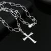 Exquisite Trendy Jewelry Silver-plated S925 Silver Swastika Cross Necklace
