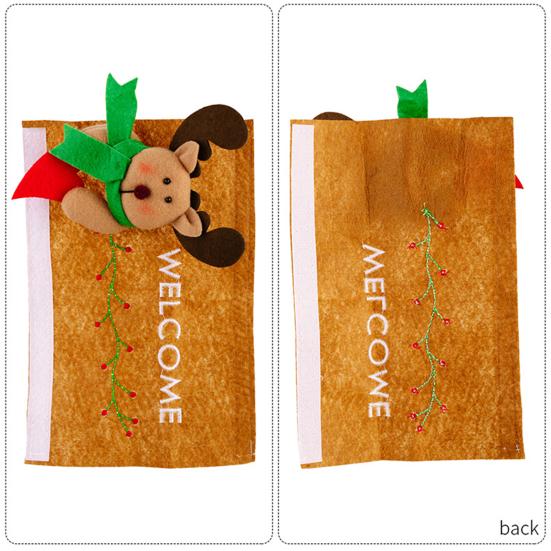 Yousheng 1 Pair Christmas Refrigerator Handle Gloves Santa Claus Snowman Elk Kitchen Fridge Handle Cover Set Home Decoration