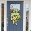 Front Door Spring Wreath Colourful Artificial Silk Hanging Garland for
