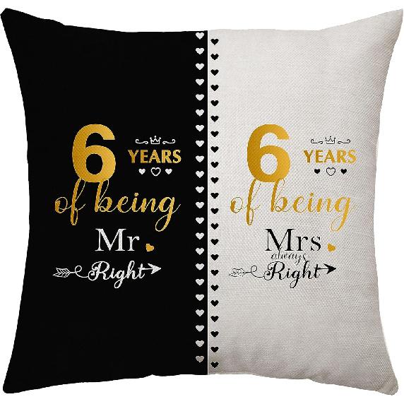 3rd Anniversary Throw Pillow Cover Gifts for 3 Years of Marriage Couples Valentines Day Gifts for Her Him Husband Wife 3rd Wedding Anniversary