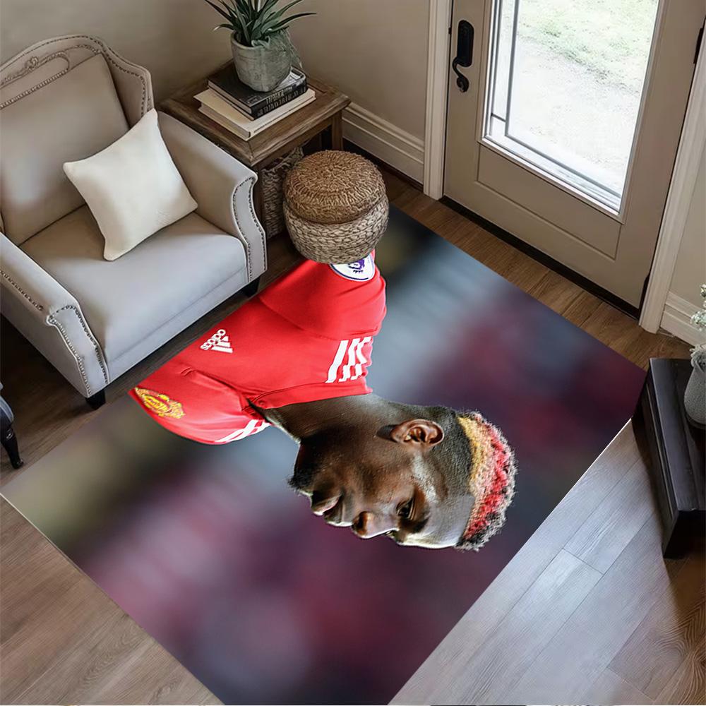 Manchester Player Portrait Floor Rug Office Rug Suitable for Entryway Kitchen Foyer Playrooms Anti-slip Rug Decorate Offices Best for Christmas