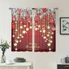 2 Pieces, Christmas Red Ball Celebration Curtains -30% Blackout - Suitable for Living Room, Bedroom, Kitchen, Home Decoration