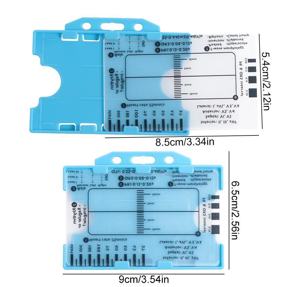 Portable Pocket ECG 7 Step Ruler Card Clear Ekg Interpretation Ruler  for ECG Assessment