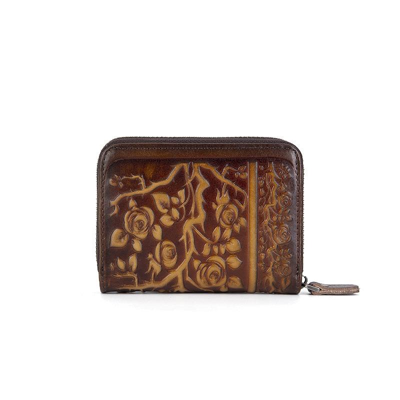 Кошелек женский цветной с протиркой, большой емкости, первый слой коровьей кожи, тисненый кошелек для монет, многофункциональный мини-сумка для сертификатов