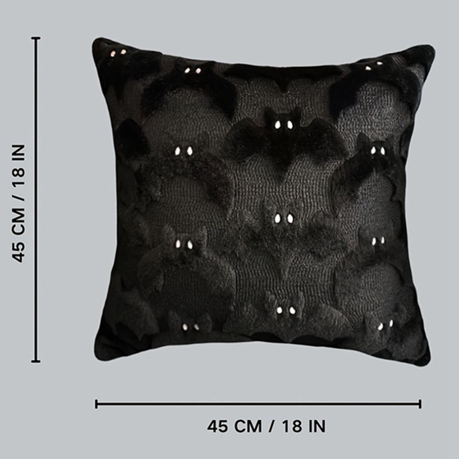 3D Bat Pillow Cover Halloween Decoration Cute Black Bat Theme for Party Suitable for Rooms Porch Benches