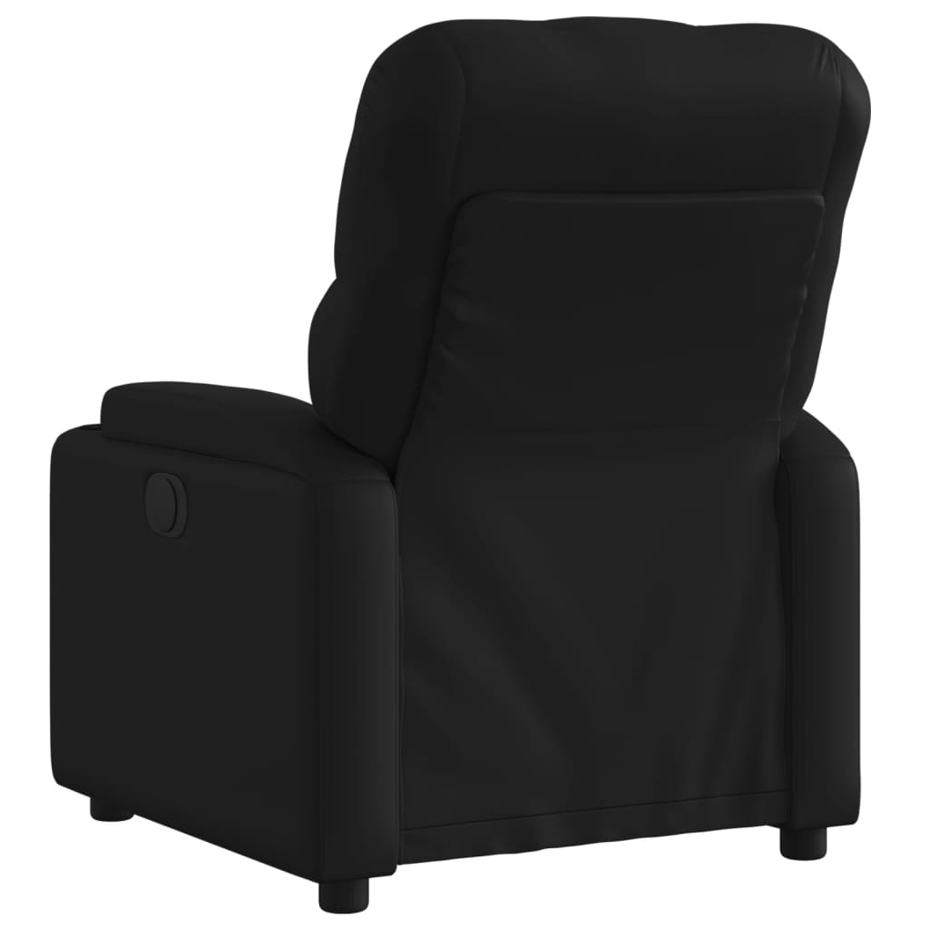 Electric Recliner Chair Black Synthetic Leather
