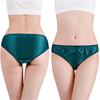 Women's Mulberry Silk Underwear Small Bow Solid Color Silk Triangle Underwear Soft And High-Quality Women'S Underwear Minimalist Style