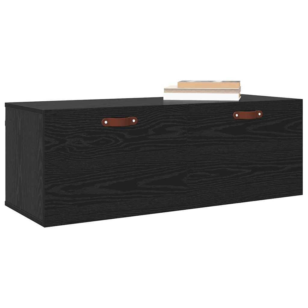 Wall Cabinet Black Oak Effect 100 x 36.5 x 35 cm