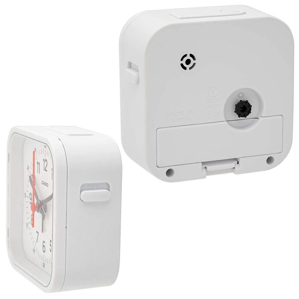 Desktop Analog Alarm Clock, Small Mini White with Light & Snooze Feature, Model TQ-169-7JF