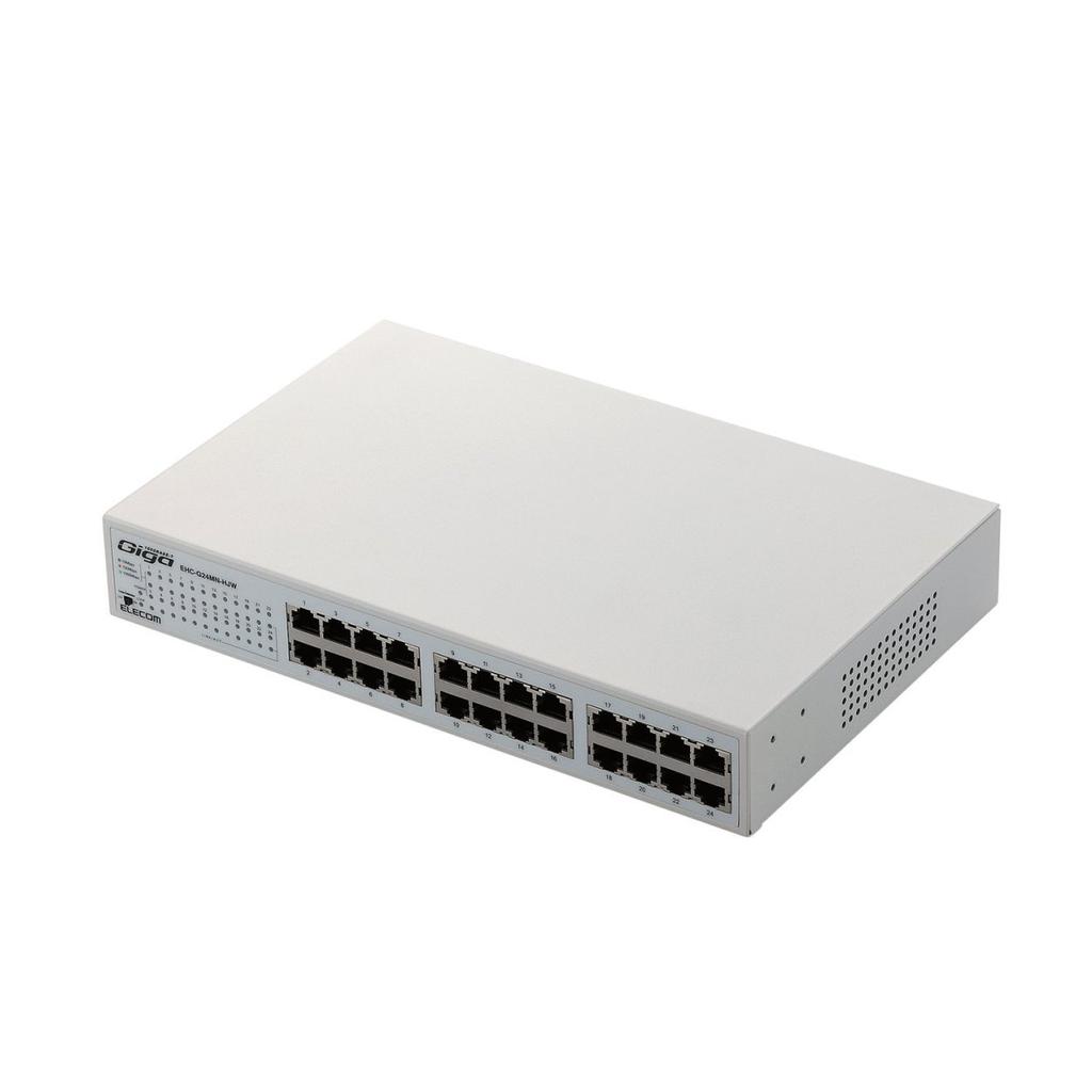 ELECOM Switching Hub Gigabit 24 Port with Magnet Power Supply Metal Housing Built-in EHC-G24MN-HJW