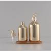 Rust-proof Gold Chrome Plastic Bathroom Shampoo Bottle Body Wash Dispensers Hand Soap Dispensers