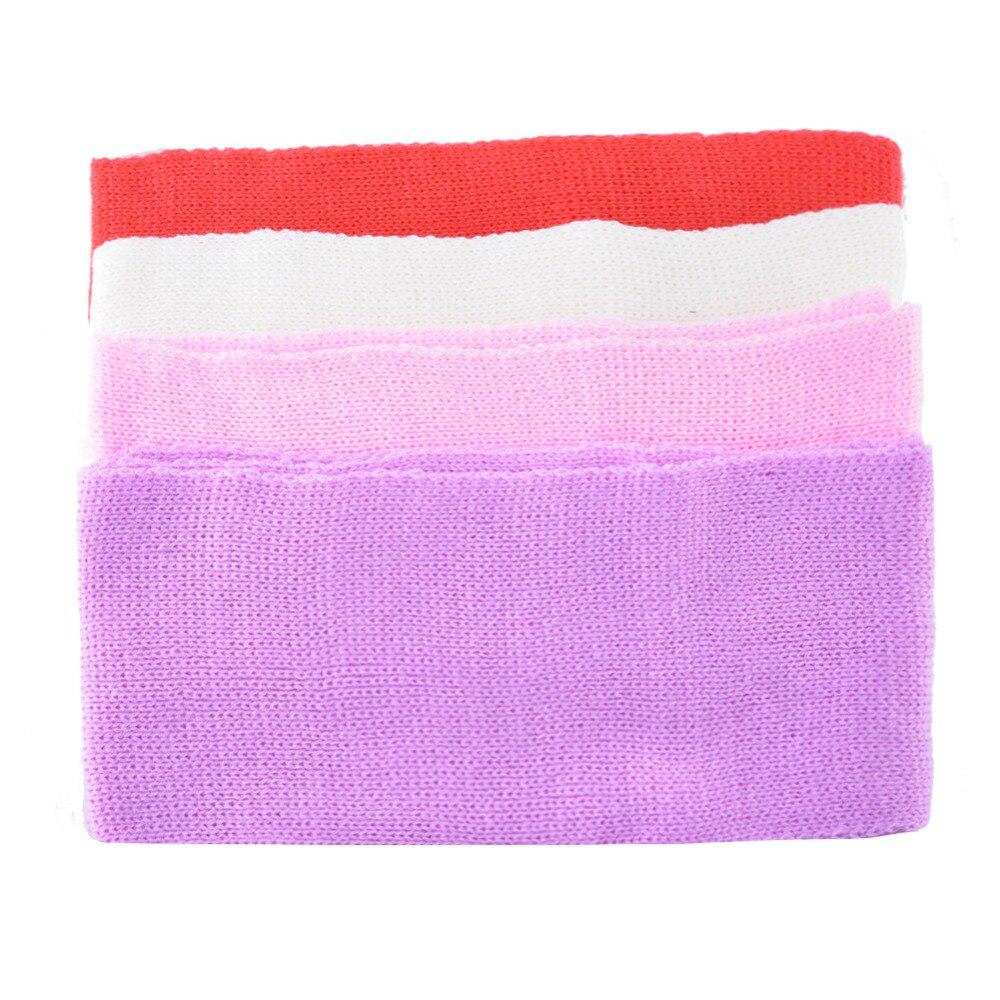 Warm Hats And Scarf Set For Girls Winter Knitted Lovely Kids Beanies With Imitation Fur Pompom Child