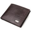 Лакированный мужской кошелек в два сложения из натуральной фактурной кожи CANPELLINI Purse 21585 Коричневый