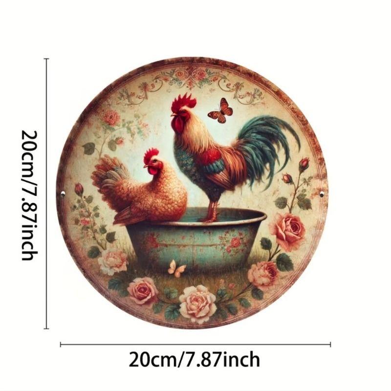 Плоская 2D металлическая вывеска Подвесное декоративное настенное искусство 20x20 см