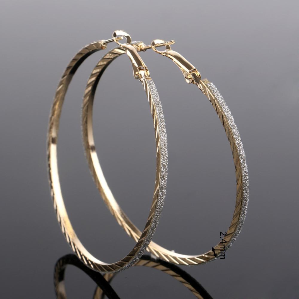 Women Jewelry Fashion Ear Studs Silver Plated Hoop Earring Mesh