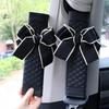 Cute Bow Leather Car Seat Belt Cover Pads,2 Pcs & 4 Pcs Seat Belt Cover For Shoulder, Seatbelt Cushion, Car Seat Strap Pads, Seatbelt Covers For
