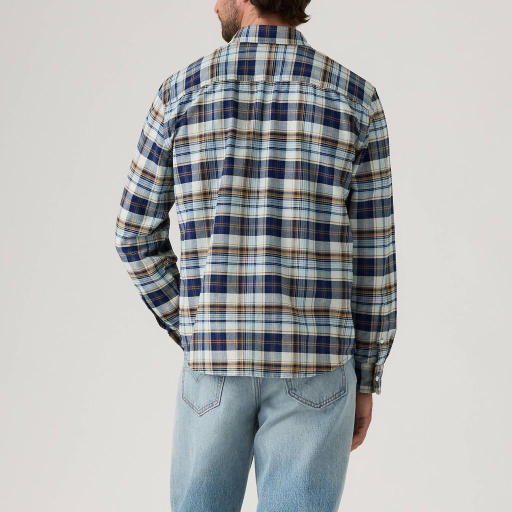 Levis Повседневная Свободная Мягкая Простая Клетчатая Рубашка с Пуговицами и Длинным Рукавом Мужские рубашки A7210-0052
