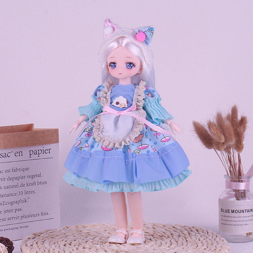 Multiple Movable 30cm Bjd Doll Toy Attractive Eyes Lace Princess Doll  Kids