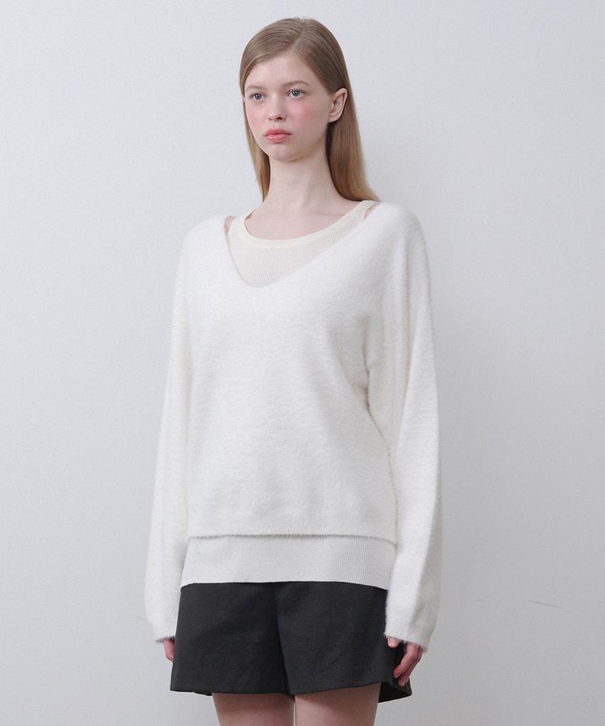 MICANE Bellita Hairy Knit-Wool Sleeveless Set