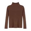 Women Bottom Sweater Turtleneck Long Sleeve Slim Fit Knitting Tops Solid Color Ribbed Tops Daily Wear