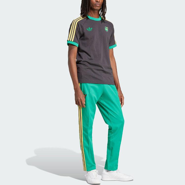 Adidas Футболка Originals Jamaica Adicolor с 3 полосками, мужские топы, черные IT7807